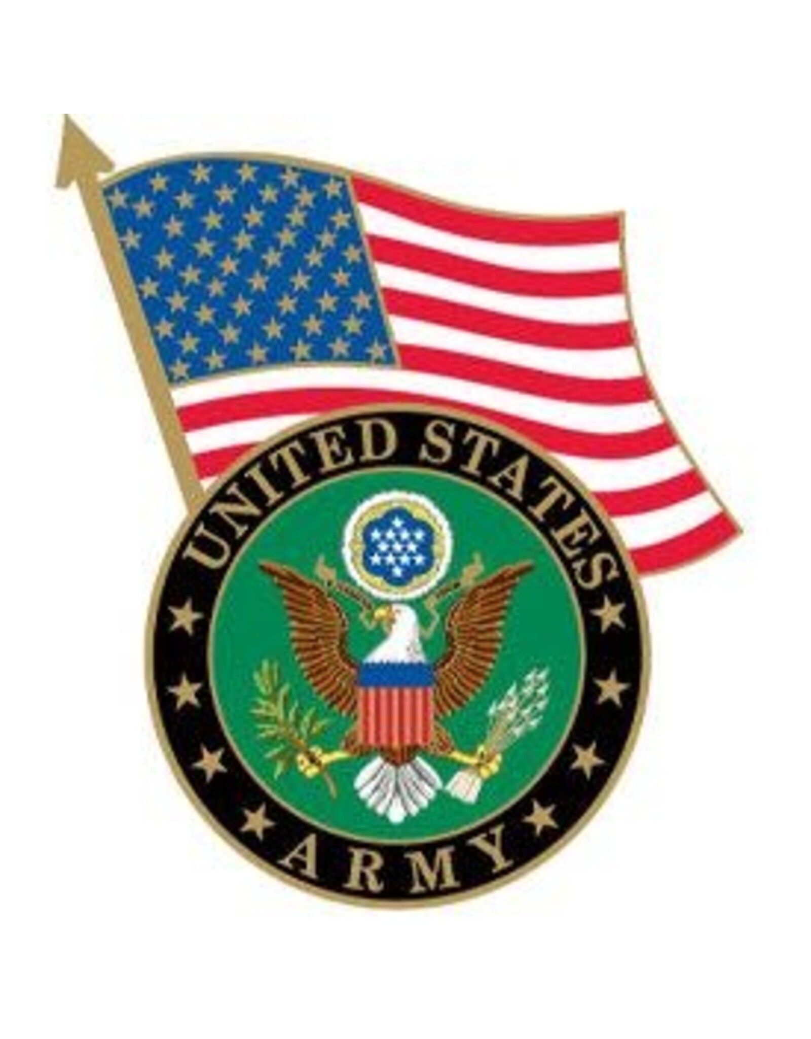 Pin - Army Logo w/ USA Flag