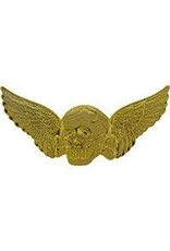 Pin - Wing Death Skull Xlg Gold