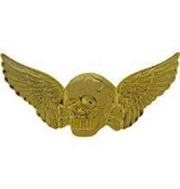 Pin - Wing Death Skull Xlg Gold