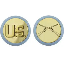 Enlisted Pin - Infantry Gold - w/ Blue Disc