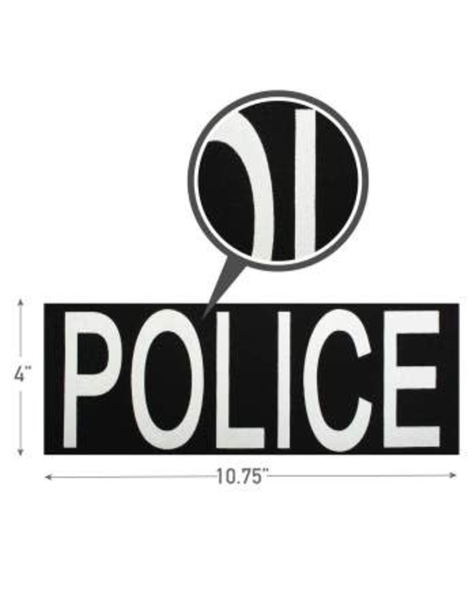 Police Patch W/Hook, Large