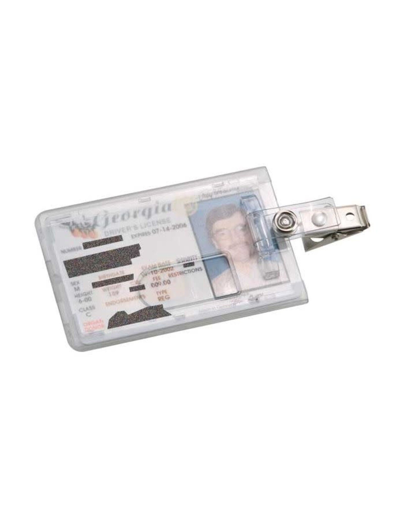 ID 2 Badge/AC Holder w/Clip Clear