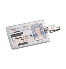ID 2 Badge/AC Holder w/Clip Clear