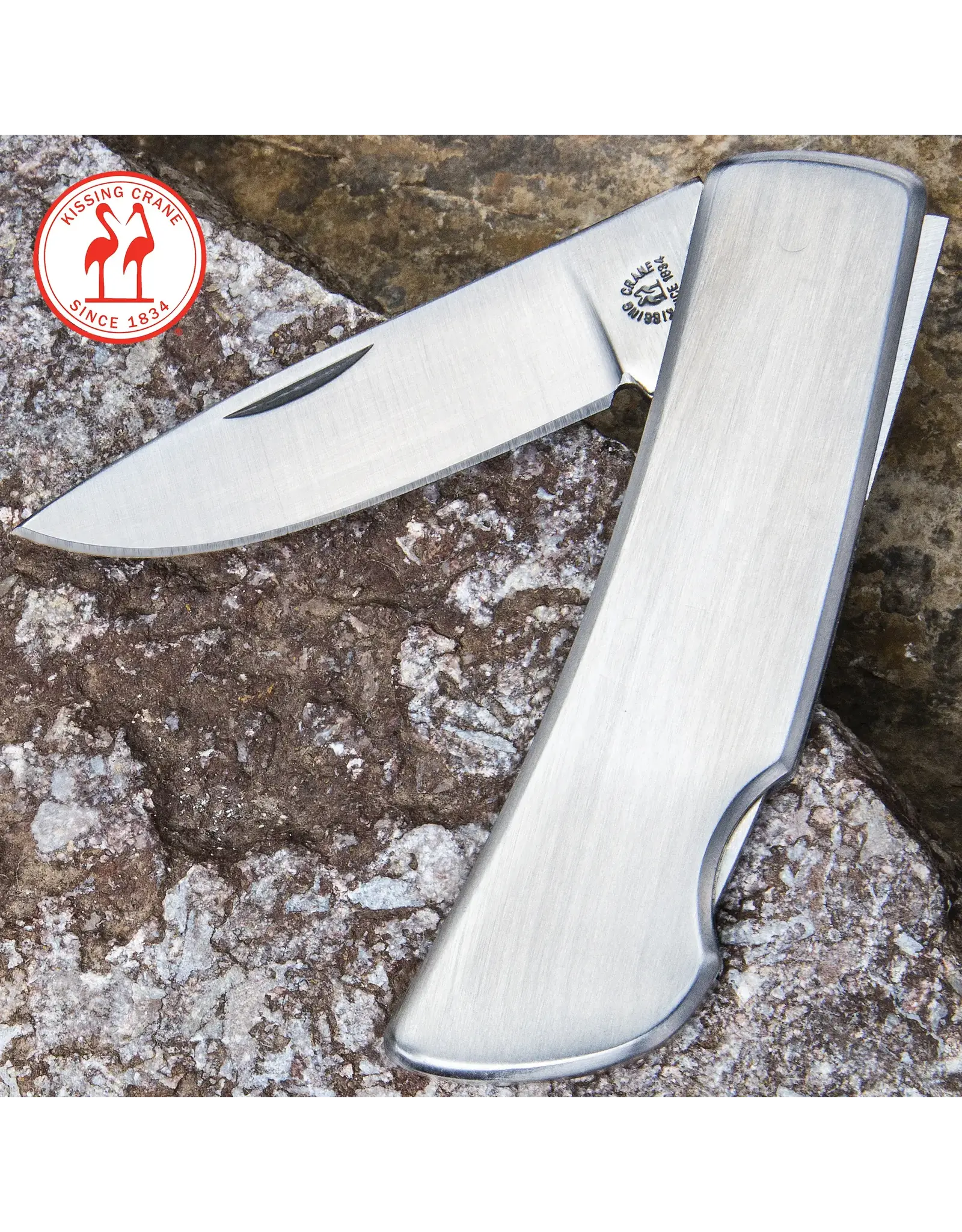 Kissing Crane Mini Satin Smooth Pocket Knife