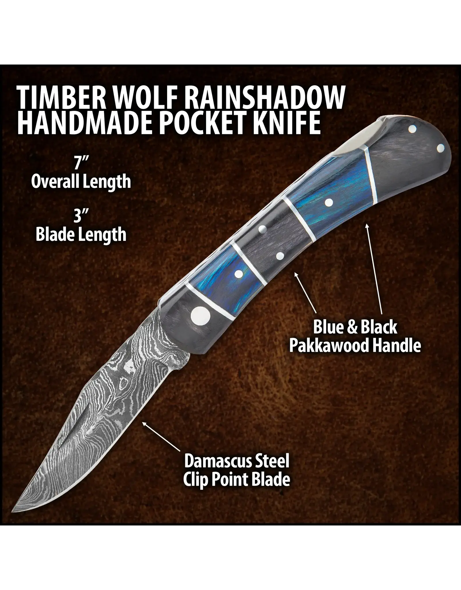 Timber Wolf Rainshadow Handmade Pocket Knife