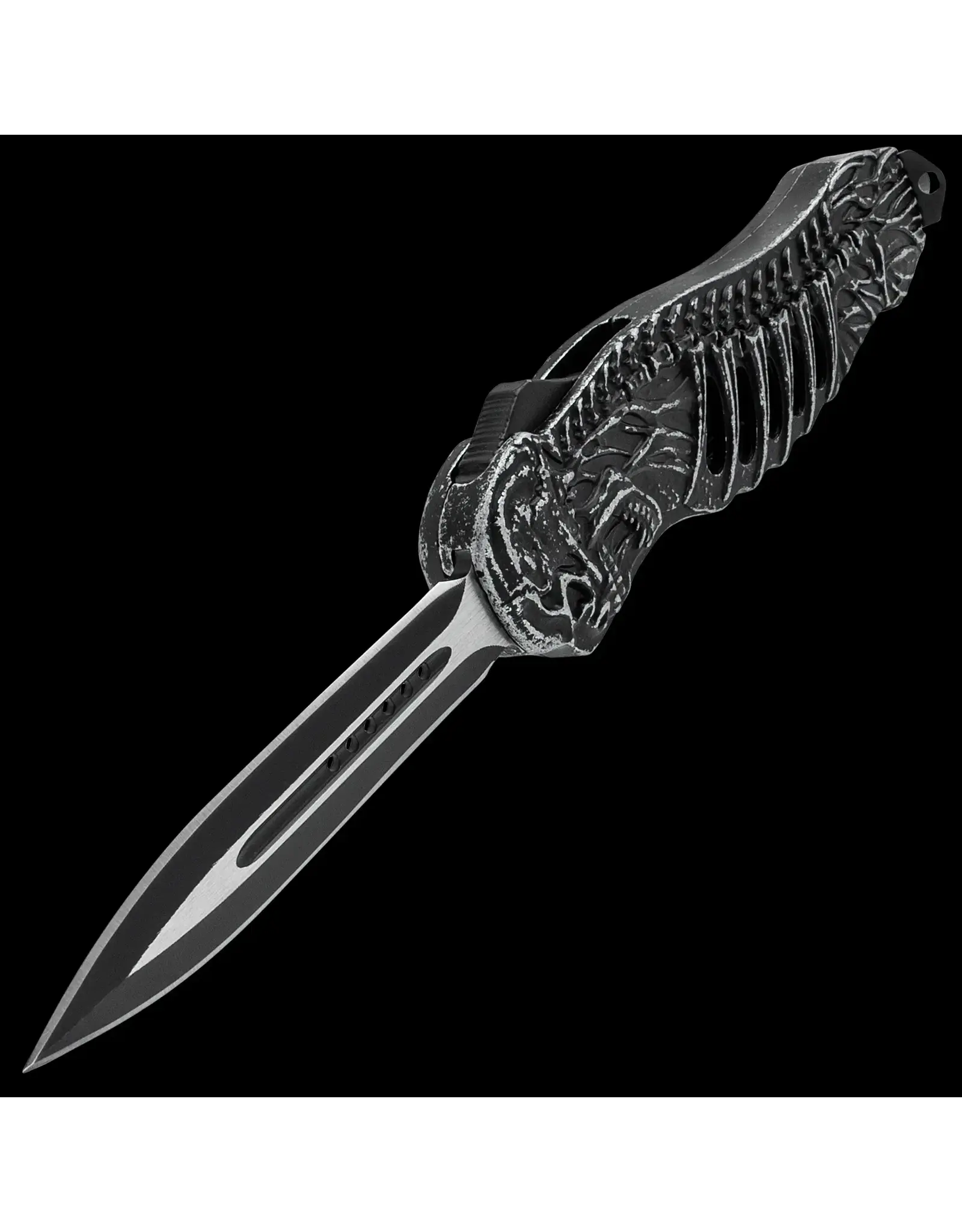 Rib Bones Auto OTF Knife and Sheath w/ Glass Breaker