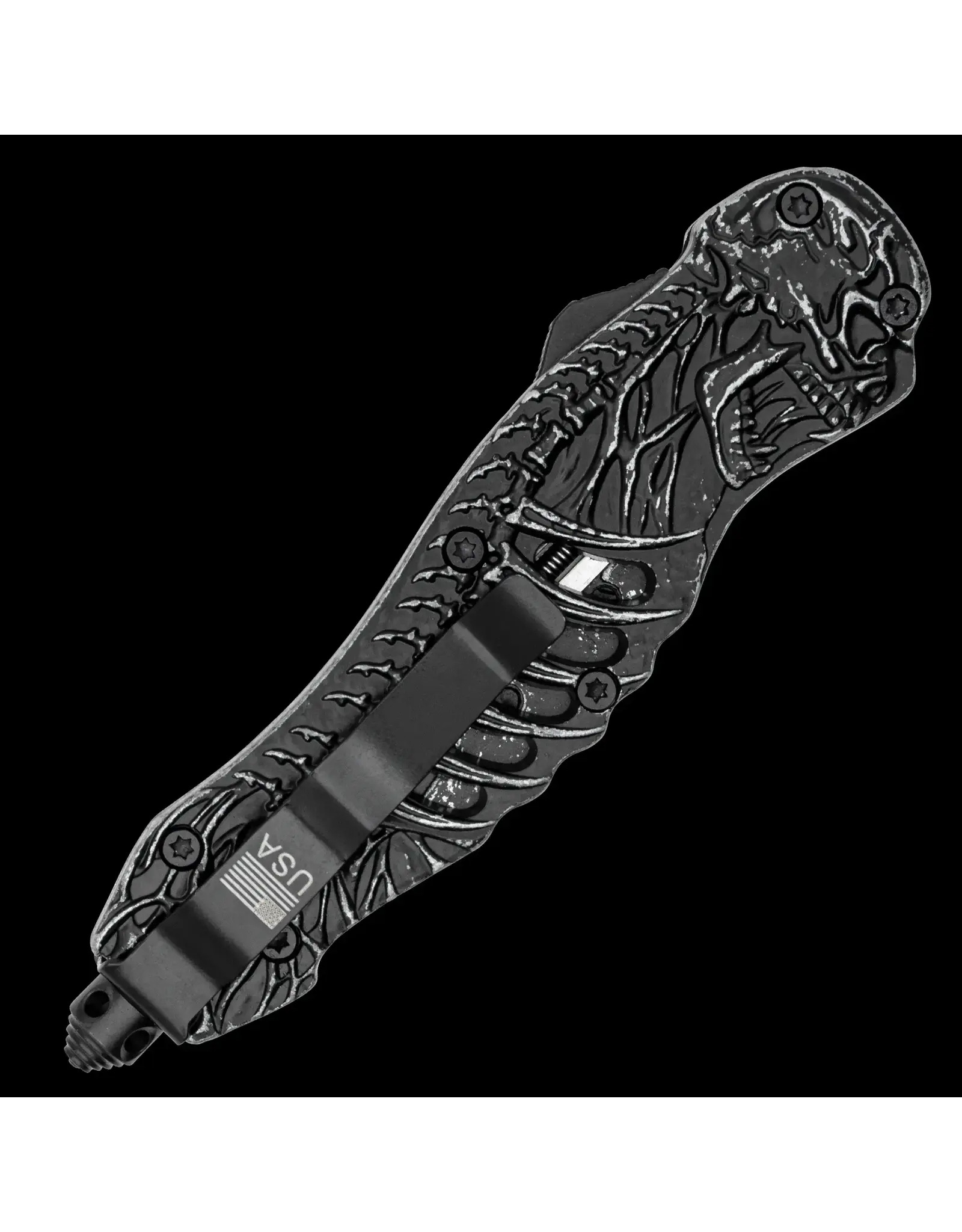 Rib Bones Auto OTF Knife and Sheath w/ Glass Breaker