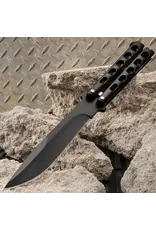 Black Slotted Skeleton Butterfly Knife