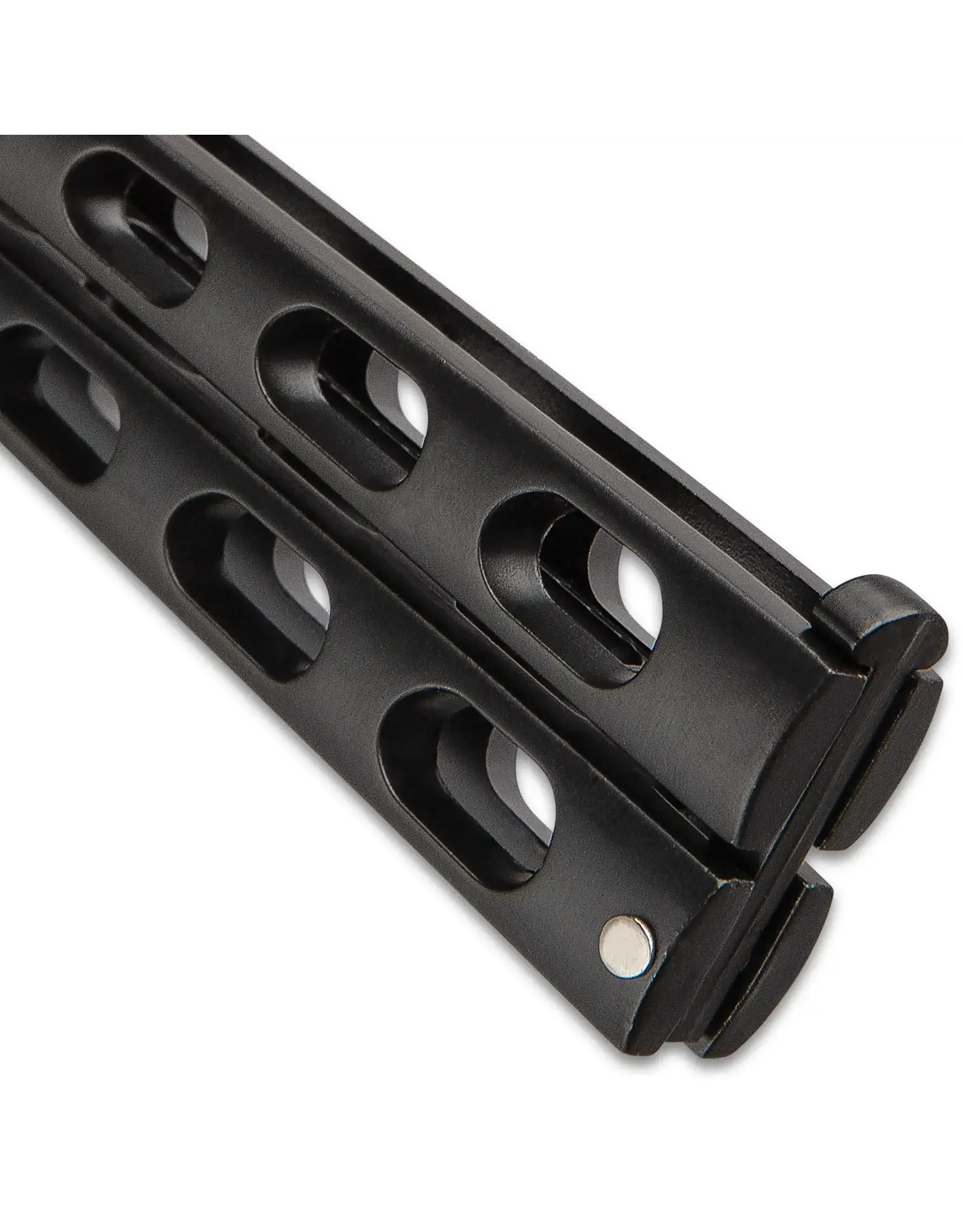 Black Slotted Skeleton Butterfly Knife