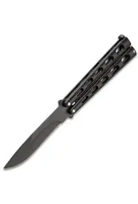 Black Slotted Skeleton Butterfly Knife