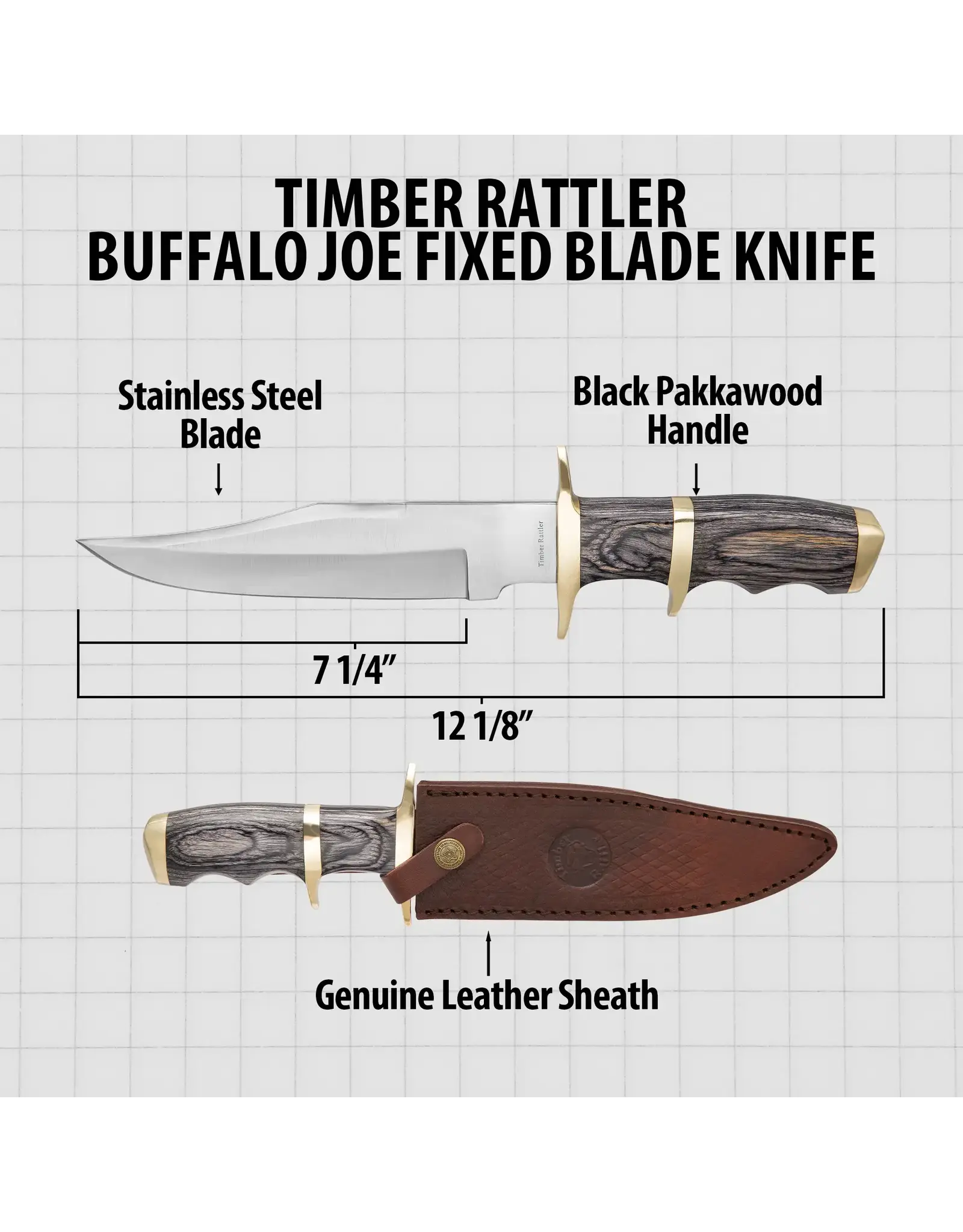 Timber Rattler Buffalo Joe Fixed Blade Knife