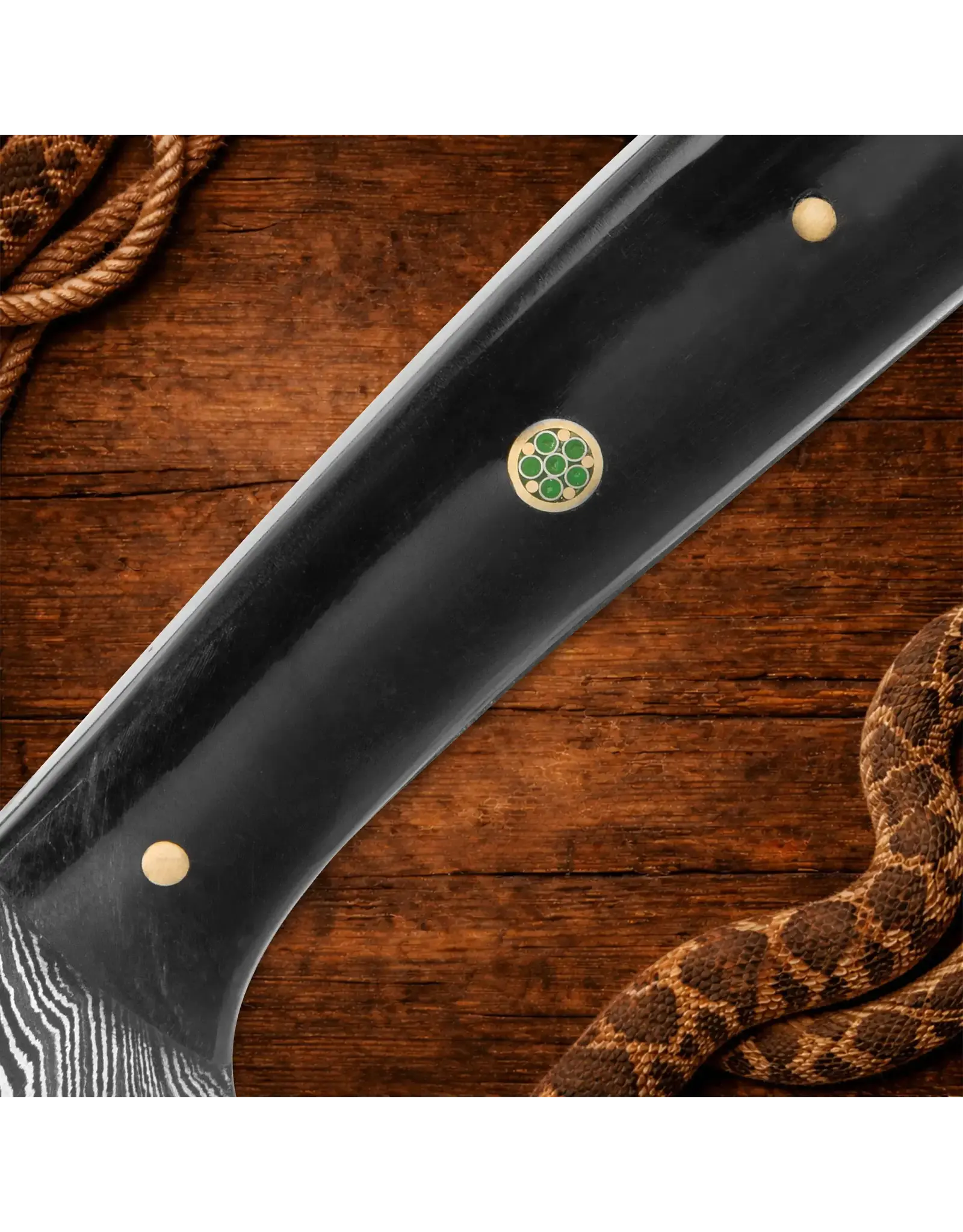 Timber Rattler Terra Preta Damascus Fixed Blade Knife