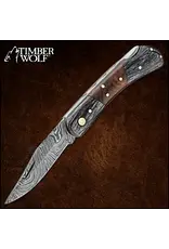 Timber Wolf Damascus Pocket Knife