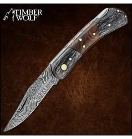 Timber Wolf Damascus Pocket Knife