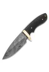 Timber Wolf Bear River Damascus Skinner W/ Sheath