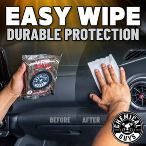 Chemical Guys PMWTVD10750 VRP Vinyl, Rubber, Plastic Shine And Protectant Wipes (50 ct)