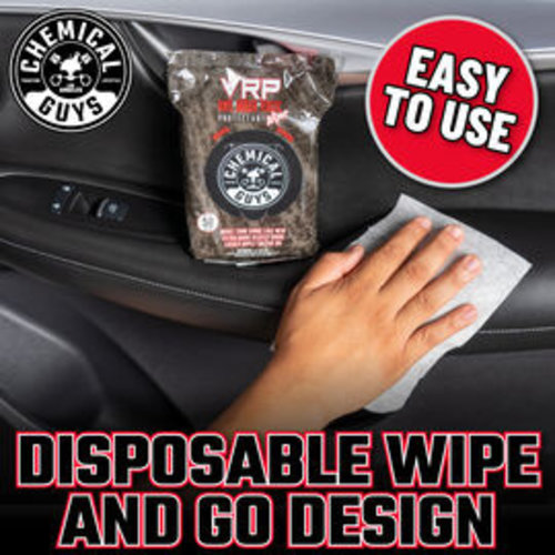 PMWTVD10750 VRP Vinyl, Rubber, Plastic Shine And Protectant Wipes