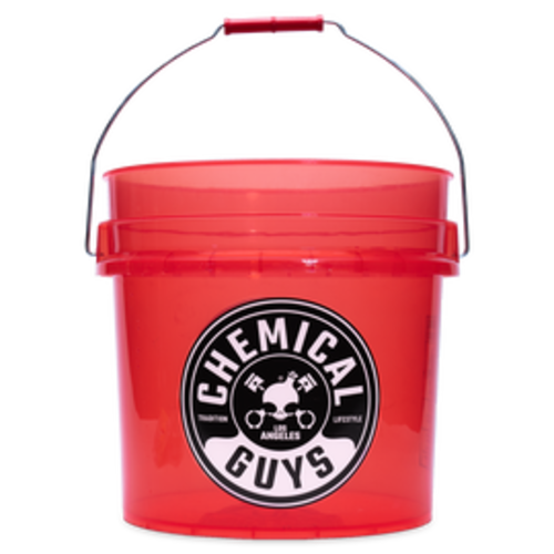 Chemical Guys ACC107 HEAVY DUTY DETAILING BUCKET, LUMINOUS TRANSLUCENT RED (4.5 Gal)