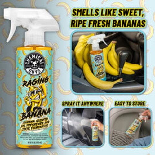 Chemical Guys AIR25216 - Raging Banana Banana Scented Air Freshener & Odor Eliminator (16 oz)