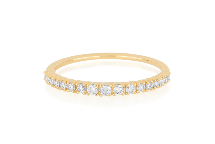 EF Collection 14K Full Cut Diamond Arc Stack Ring