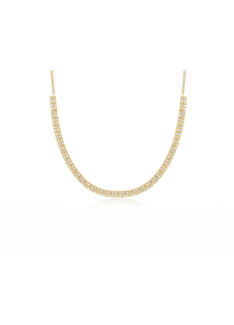 14K Double Row Diamond Necklace The Edit Shops