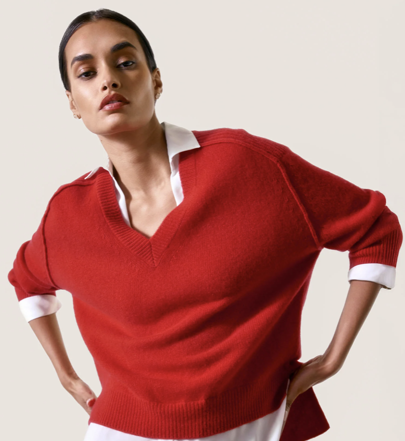 Brochu walker v neck layered sweater online
