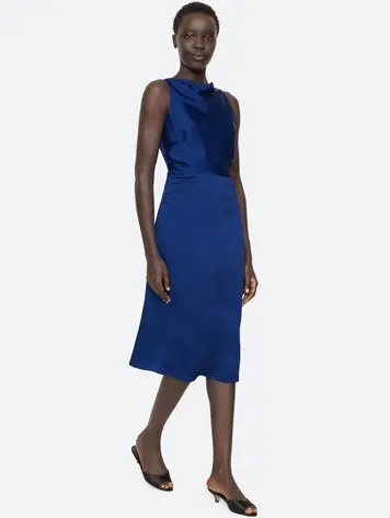 Sea NY Noa Satin Halter Cowl Dress