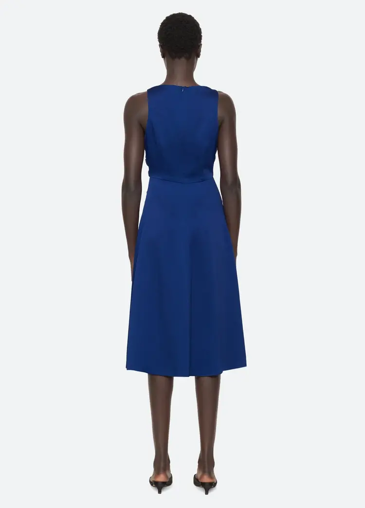 Sea NY Noa Satin Halter Cowl Dress
