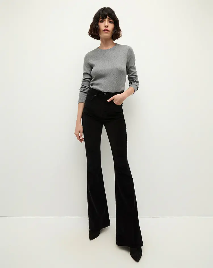 Veronica Beard Beverly Velvet Skinny Flare