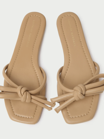 Loeffler Randall Hadley Leather Bow Flat Sandal
