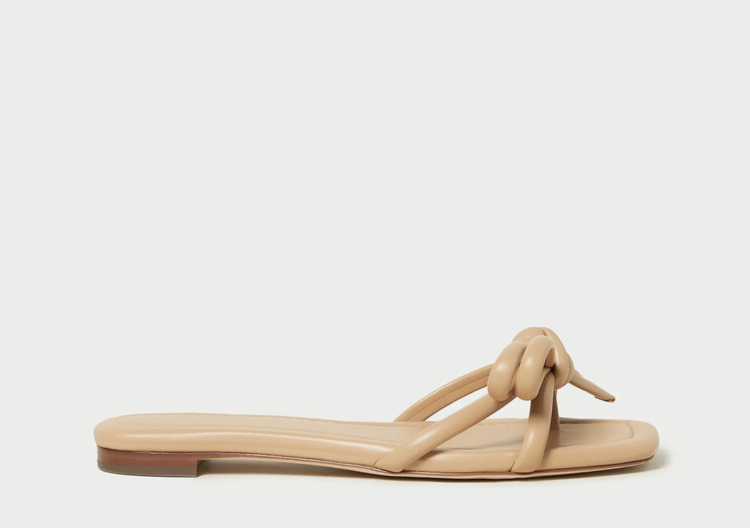 Loeffler Randall Hadley Leather Bow Flat Sandal