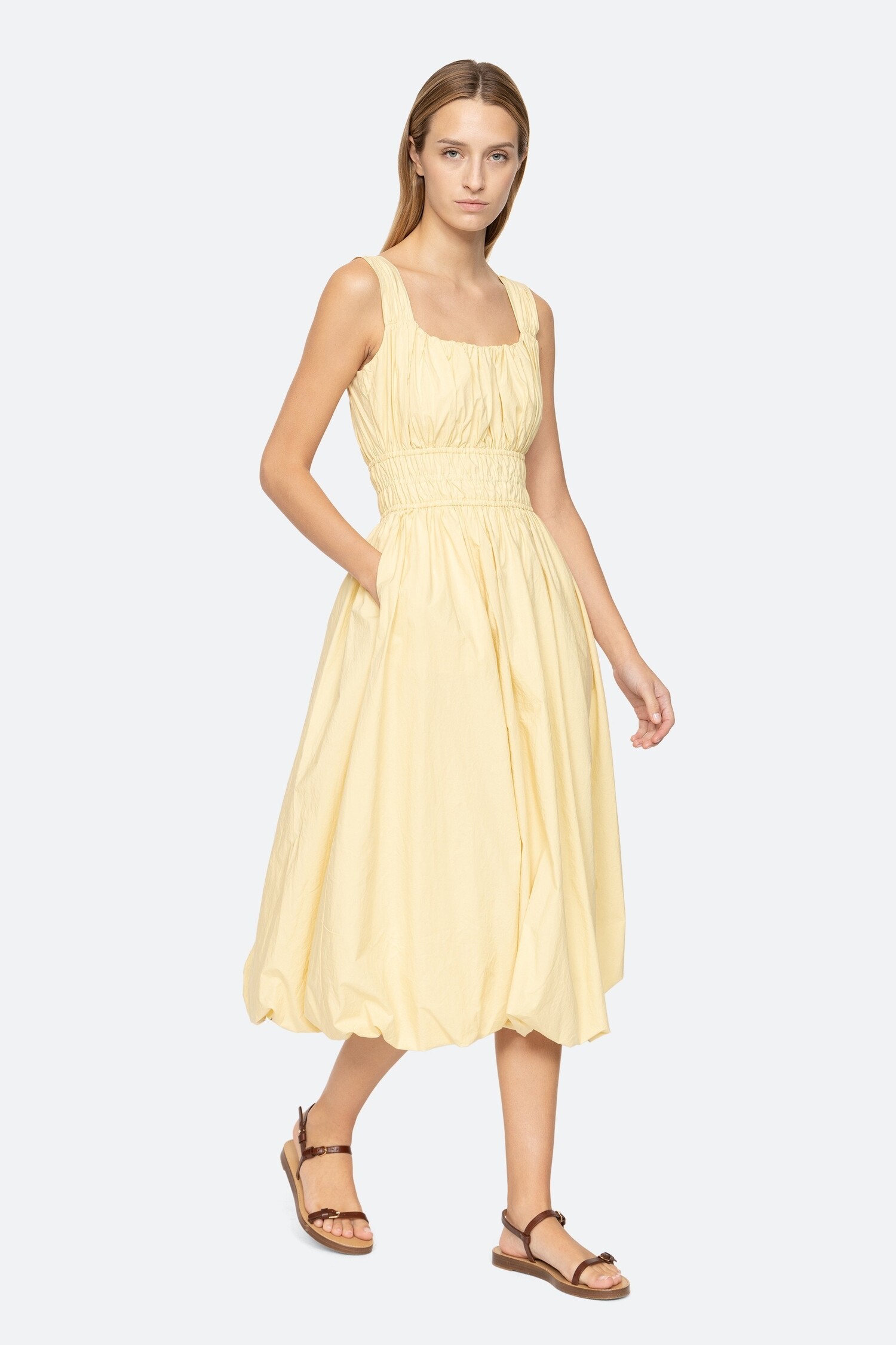Emmet Poplin Midi Bubble Dress - The Edit Shops
