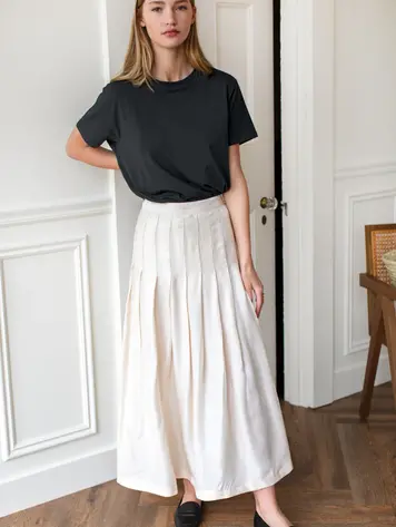 Emerson Fry Atelier Pleated Maxi Skirt