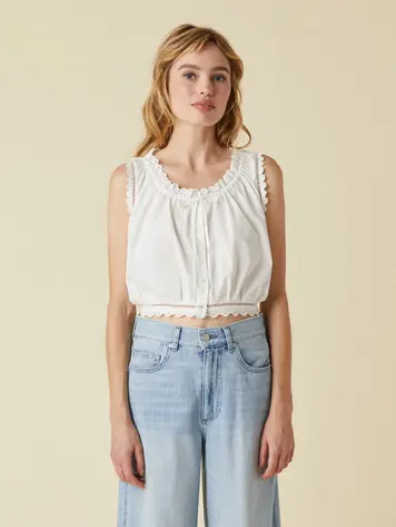 Le Jean Eyelet Cami
