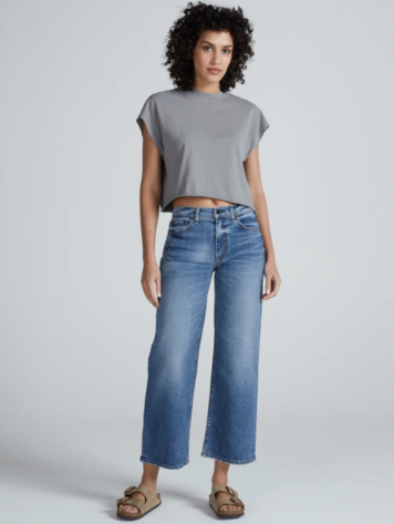 ASKK NY Mid Rise Crop Wide Leg