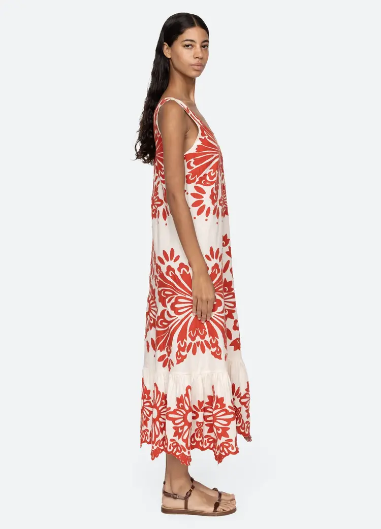 Sea NY Lilana Applique Maxi Tank Dress