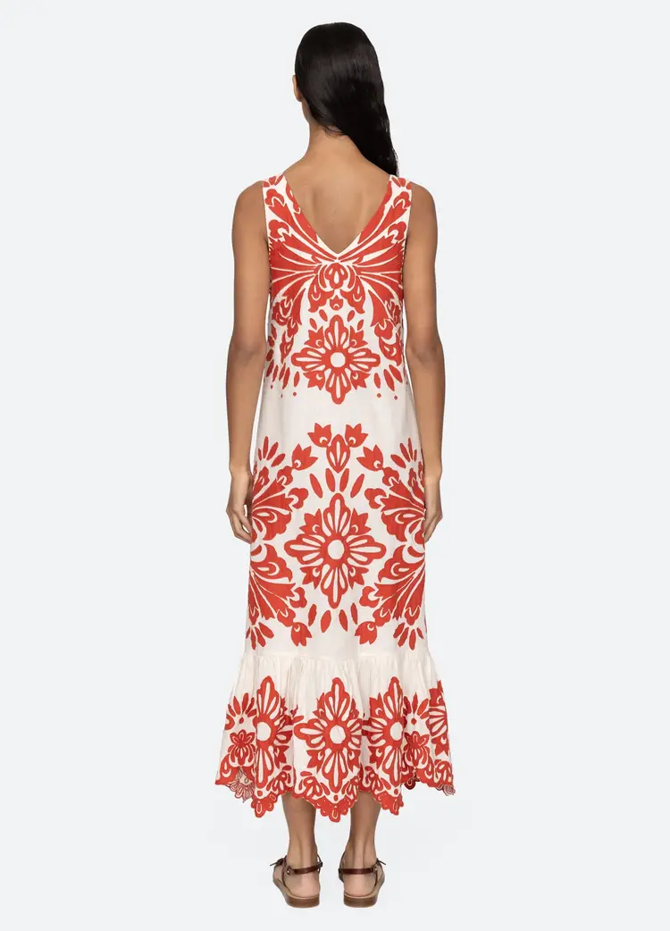 Sea NY Lilana Applique Maxi Tank Dress