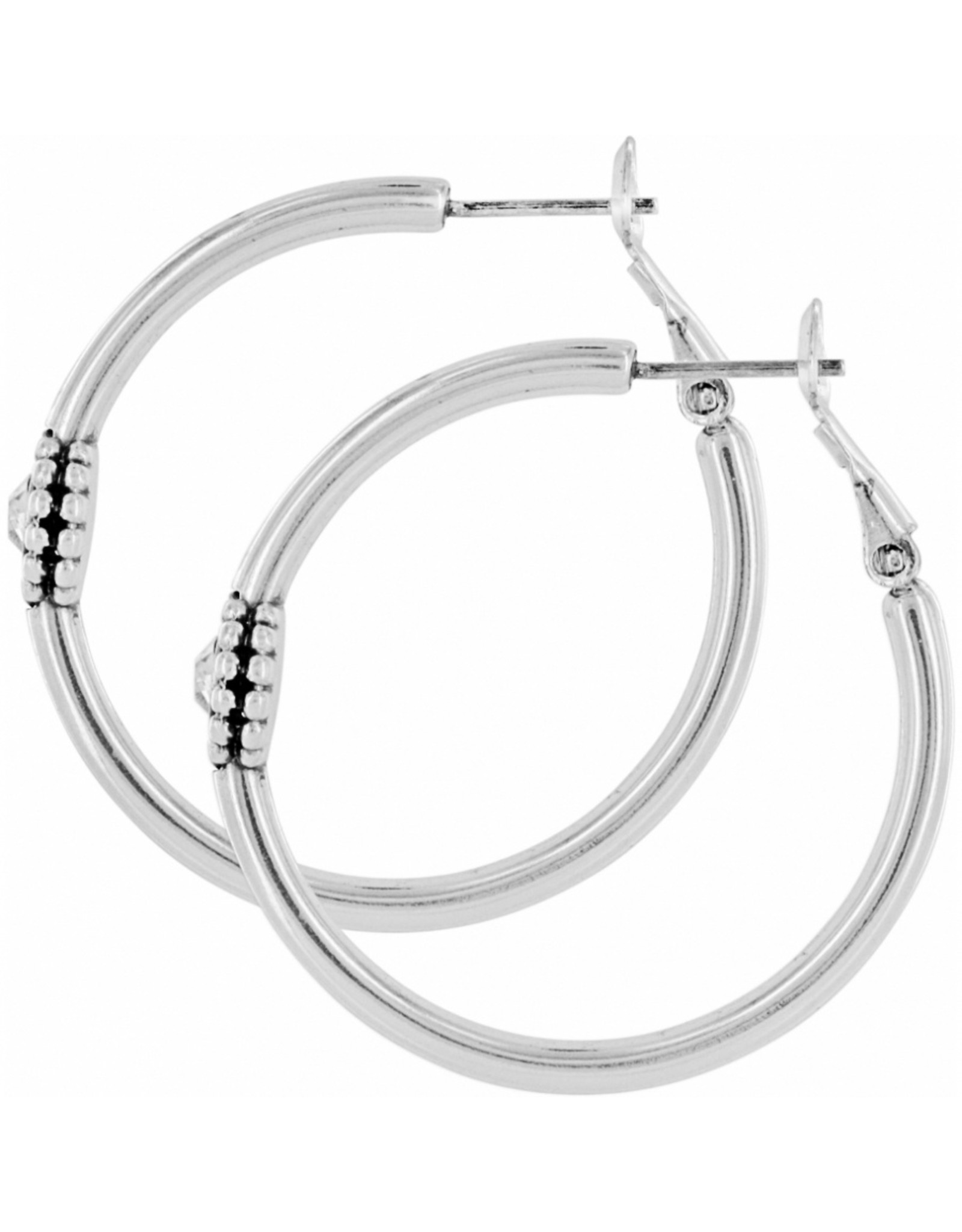 Brighton Brighton JE1382 Sil/Stn Twinkle Med Hoop Earring