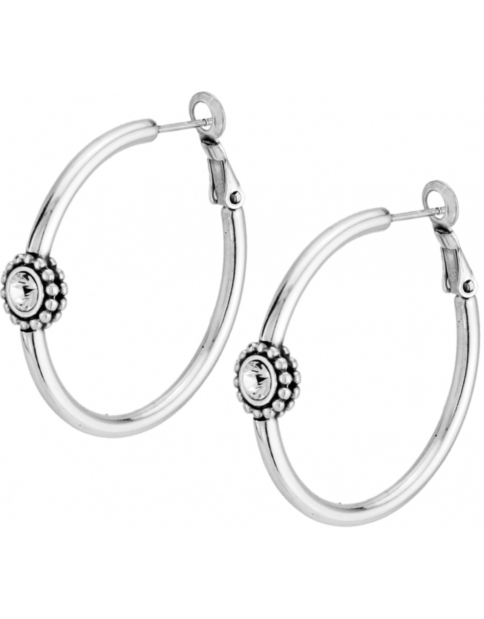 Brighton Brighton JE1382 Sil/Stn Twinkle Med Hoop Earring