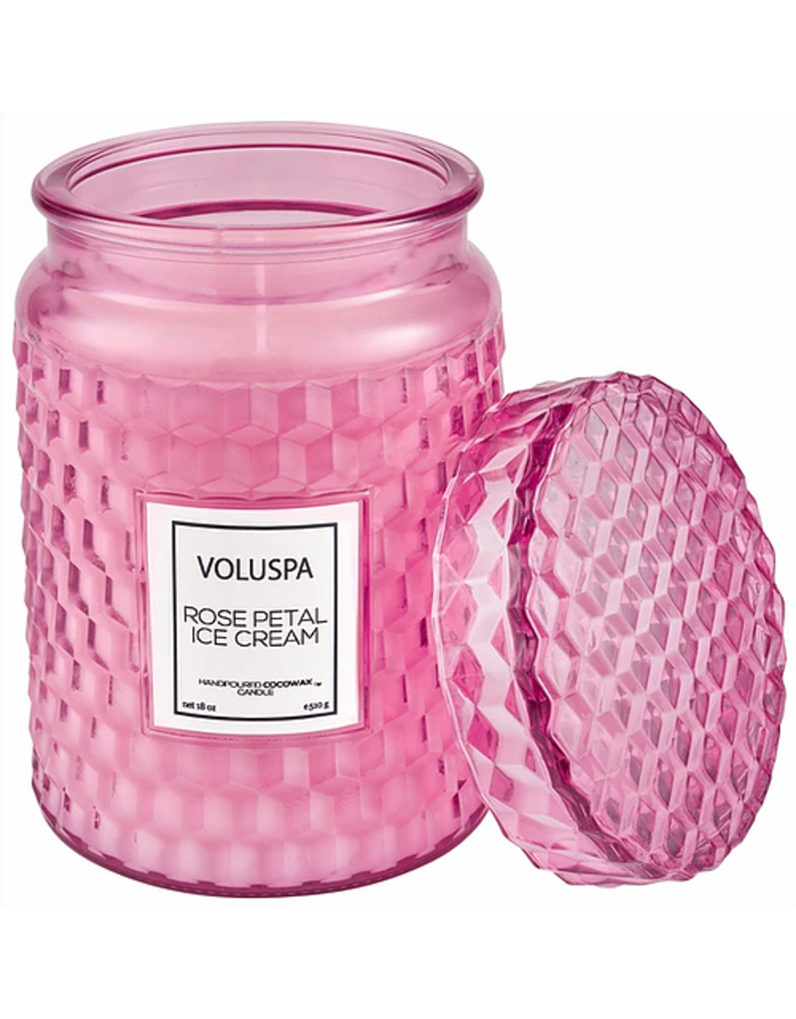 Voluspa Voluspa 5352 Rose Petal Ice Cream Large Jar with Glass Lid