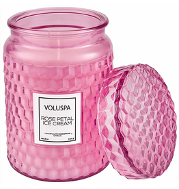Voluspa Voluspa 5352 Rose Petal Ice Cream Large Jar with Glass Lid