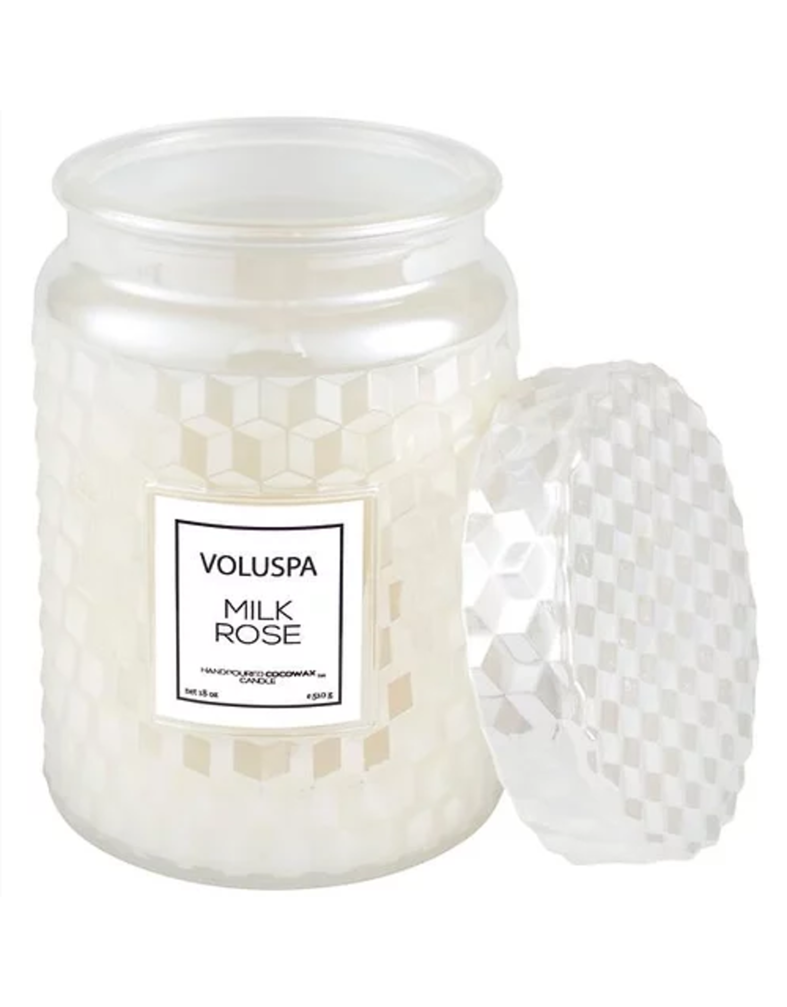 Voluspa Voluspa 5355 Milk Rose  Large Jar with Glass Lid