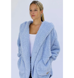 Nordic Beach Nordic Beach CB Cashmere Blue Cozy Hooded Wrap One Size -