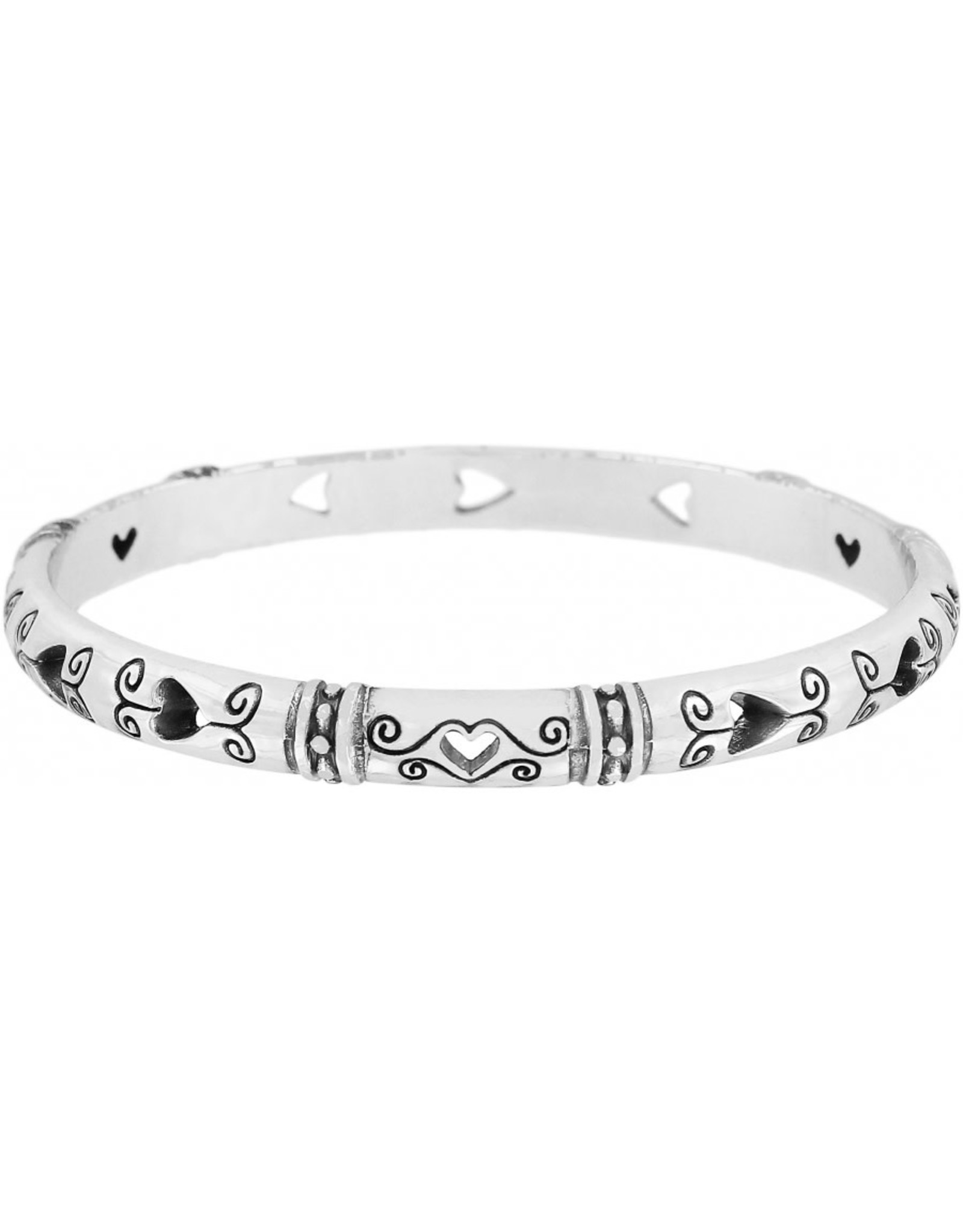 Brighton Brighton J34230 Silver Shot Thru The Heart Bangle