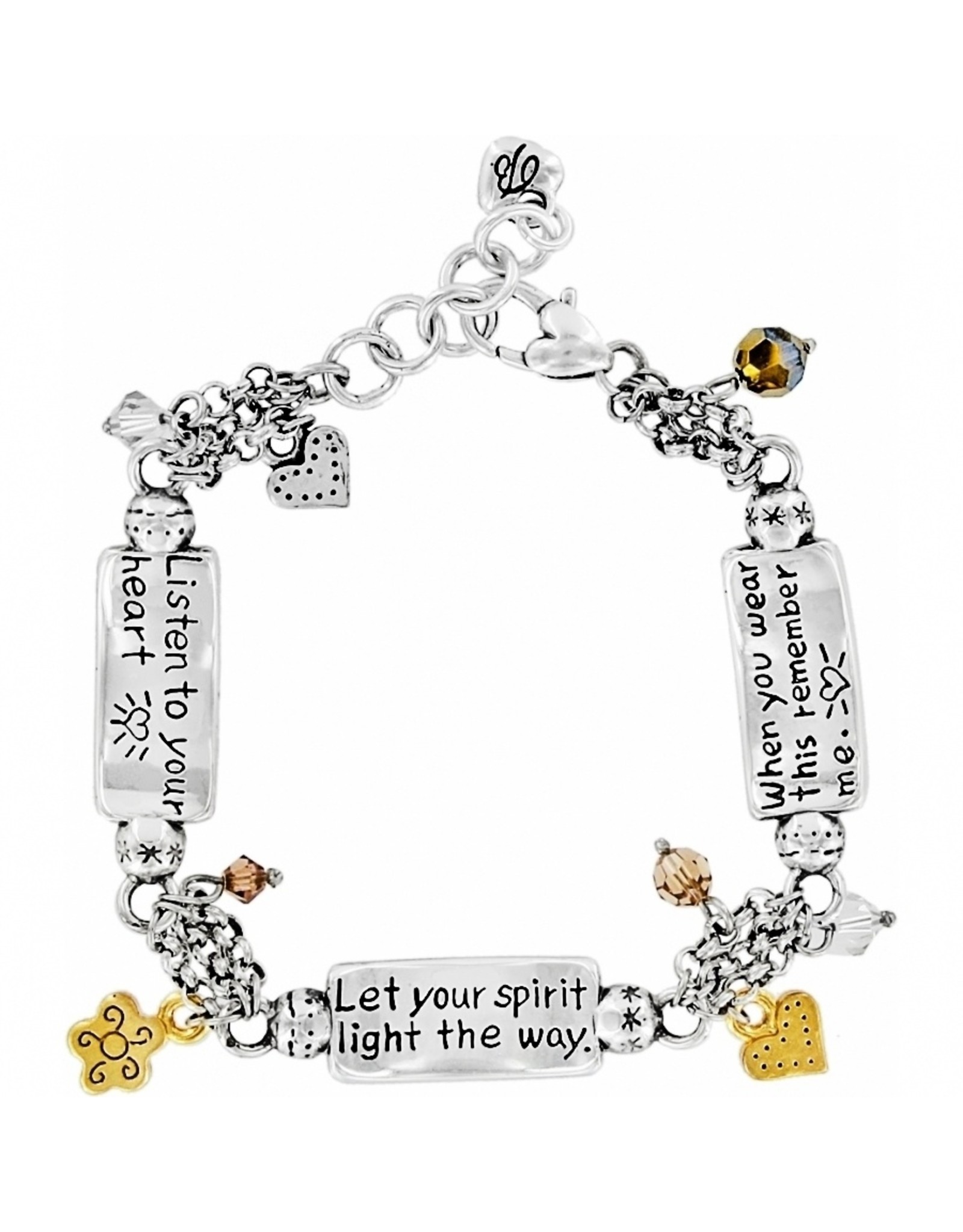 Brighton Brighton J38342 Silver Gold Remember Your Heart Bracelet