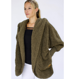 Nordic Beach Nordic Beach NB-OU Cozy Hooded Wrap One Size  Olive