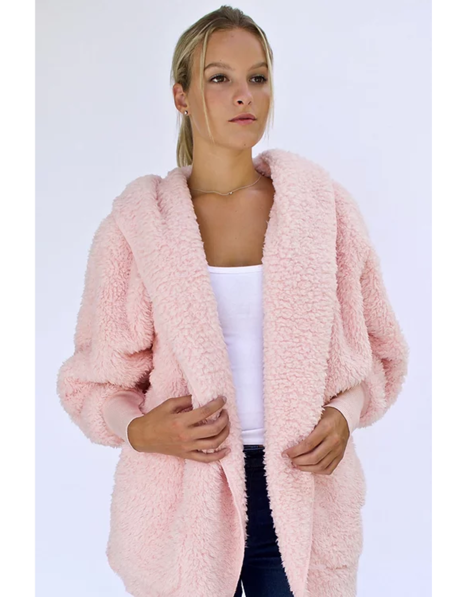 Nordic Beach Nordic Beach NB-PH Cozy Hooded Wrap One Size  Pink Heaven