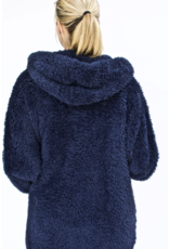 Nordic Beach Nordic Beach NB-MN Cozy Hooded Wrap One Size  Midnight Navy