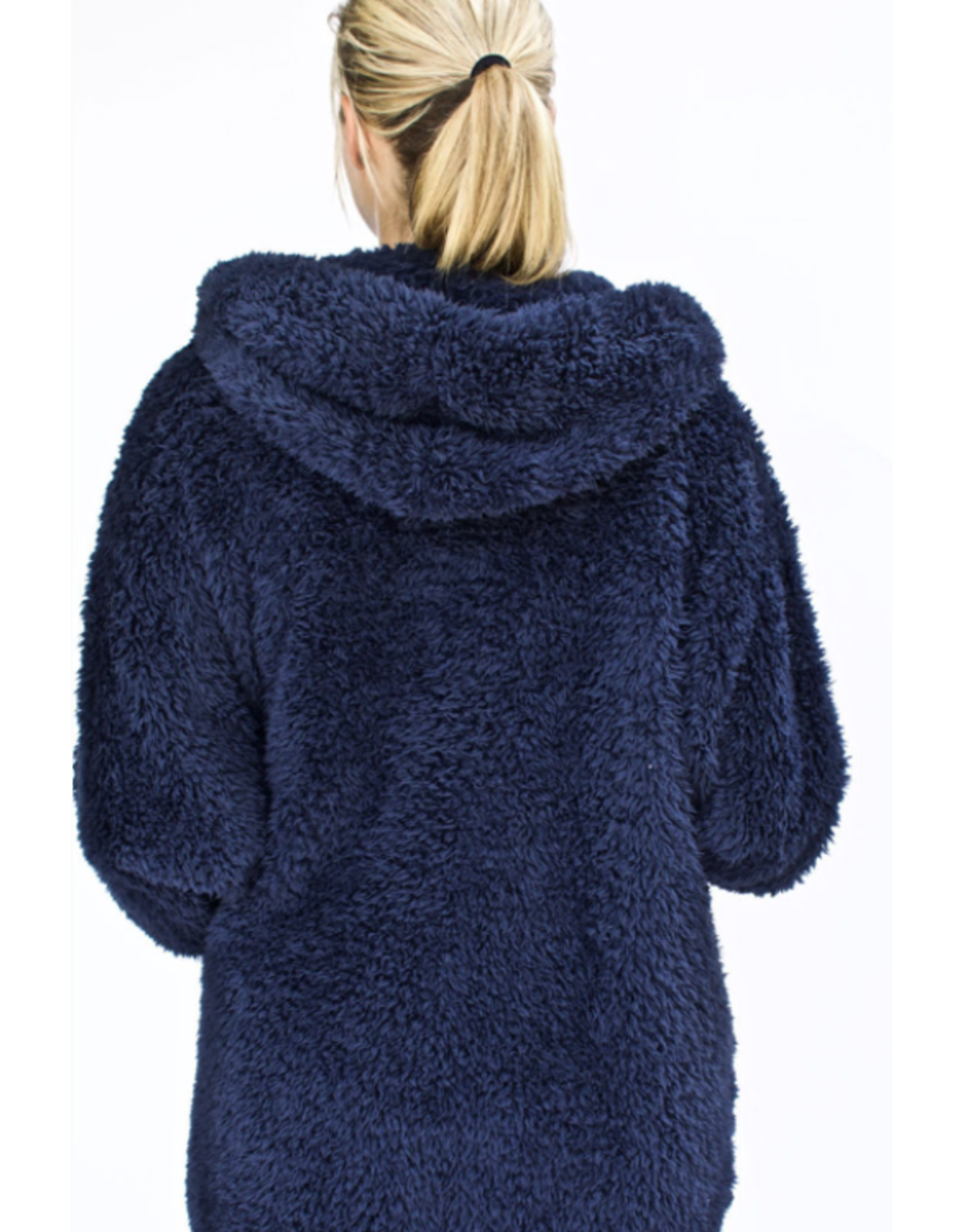 Nordic Beach Nordic Beach NB-MN Cozy Hooded Wrap One Size  Midnight Navy