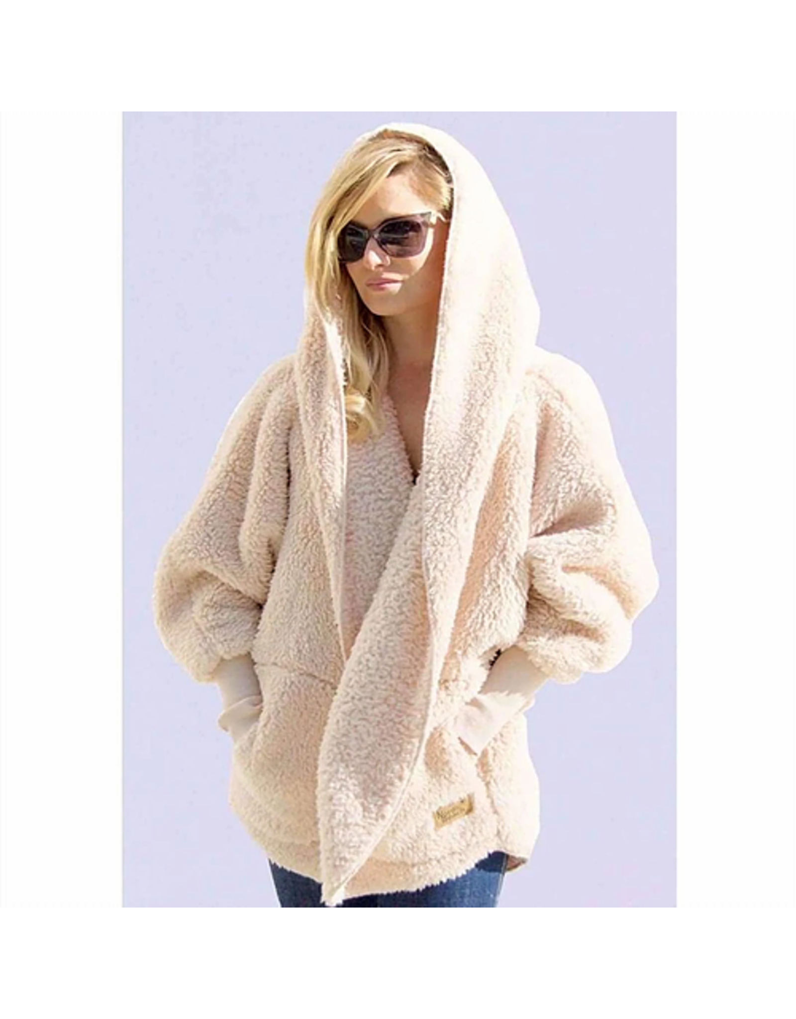 Nordic Beach Nordic Beach NB-FF Cozy Hooded Wrap One Size  Fluffy Frappe Beige
